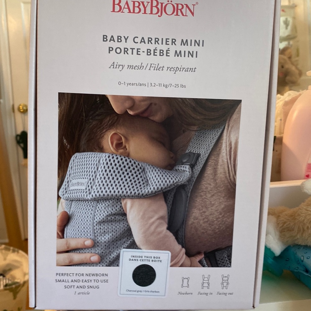 Babybjörn, baby carrier mini, charcoal 3d cotton, NWT